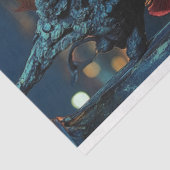 Dark Fantasy Gothic Blue Gargoyle Decoupage Seidenpapier (Ausschnitt)