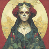 Dark Fantasy Gothic Skull Frau Aufkleber (Vorderseite)