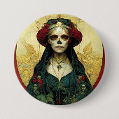 Dark Fantasy Gothic Skull Frau Button (Vorderseite)