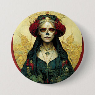 Dark Fantasy Gothic Skull Frau Button