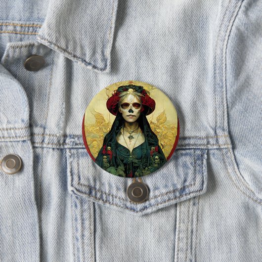 Dark Fantasy Gothic Skull Frau Button (Beispiel)
