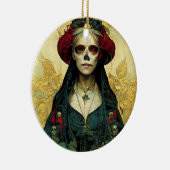 Dark Fantasy Gothic Skull Frau Keramik Ornament (Rechts)