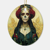 Dark Fantasy Gothic Skull Frau Keramik Ornament (Links)