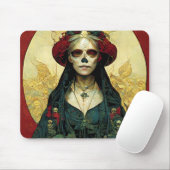 Dark Fantasy Gothic Skull Frau Mousepad (Mit Mouse)