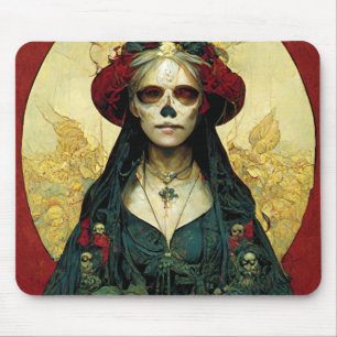 Dark Fantasy Gothic Skull Frau Mousepad
