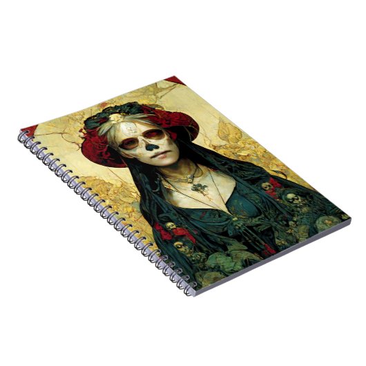 Dark Fantasy Gothic Skull Frau Notizblock (Rechte Seite)