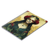 Dark Fantasy Gothic Skull Frau Notizblock (Linke Seite)