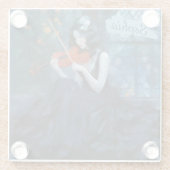 Dark Fantasy Gothic Violinist in Moonlit Garden Glasuntersetzer (Rückseite)