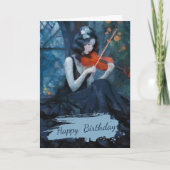 Dark Fantasy Gothic Violinist in Moonlit Garden Karte (Vorderseite)