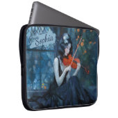 Dark Fantasy Gothic Violinist in Moonlit Garden Laptopschutzhülle (Vorne Rechts)