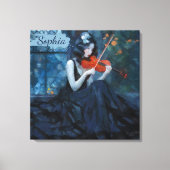 Dark Fantasy Gothic Violinist in Moonlit Garden Leinwanddruck (Vorderseite)