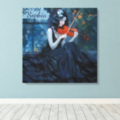 Dark Fantasy Gothic Violinist in Moonlit Garden Leinwanddruck (Insitu (Holzboden))