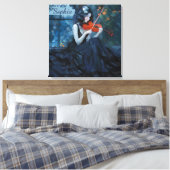 Dark Fantasy Gothic Violinist in Moonlit Garden Leinwanddruck (Insitu (Schlafzimmer))