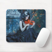 Dark Fantasy Gothic Violinist in Moonlit Garden Mousepad (Mit Mouse)
