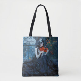 Dark Fantasy Gothic Violinist in Moonlit Garden Tasche