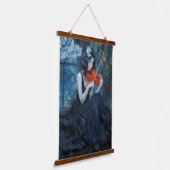 Dark Fantasy Gothic Violinist in Moonlit Garden Wandteppich Mit Holzrahmen (Gewinkelt)