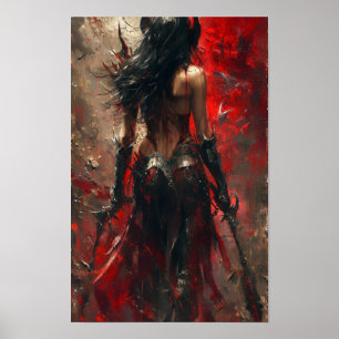 Dark Fantasy Necromancer Poster mit Mystic Weapon