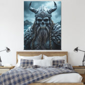 Dark Fantasy Norse Viking Poster mit Horned Helmet Leinwanddruck (Insitu (Schlafzimmer))