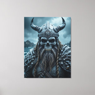 Dark Fantasy Norse Viking Poster mit Horned Helmet Leinwanddruck