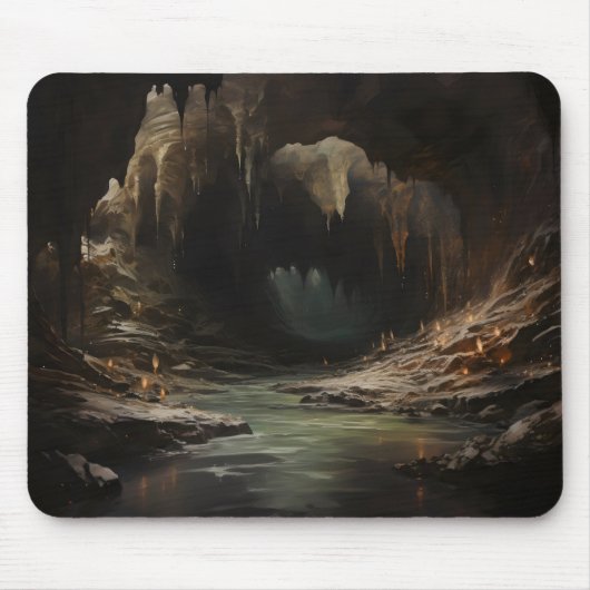 Dark Fantasy River Höhle Mousepad (Vorne)