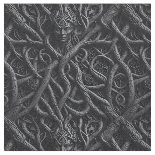 Dark Fantasy Root Frau entwinnte Fabric Stoff (Nahaufnahme)