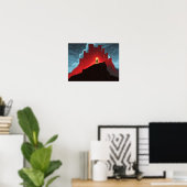 Dark Fantasy Rote Festung Silhouette Abenteuer Kun Poster (Heimbüro)