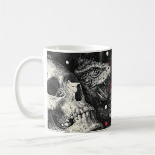 Dark-Fantasy-Schädel-und-Würfel-Illustration Kaffeetasse
