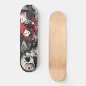 Dark Fantasy Skull and Dice Illustration Skateboard (Vorderseite)