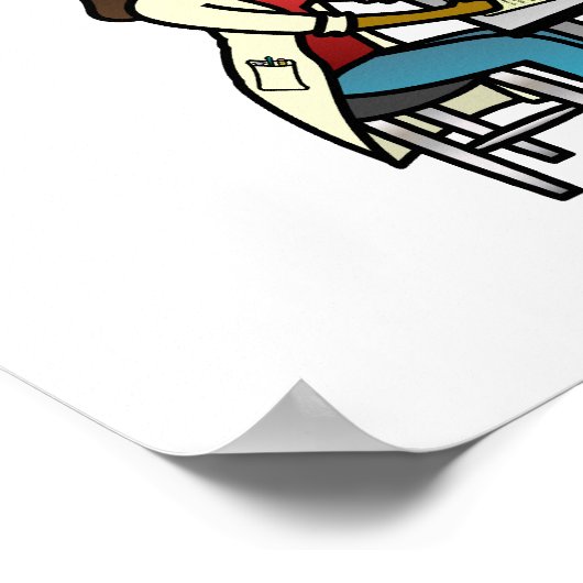 Dark Female Scientist Poster (Ecke)