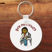 Dark Female Scientist Schlüsselanhänger (Vorderseite)