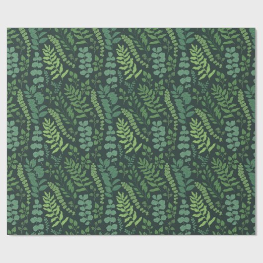 Dark Fern Botany Geschenkpapier (Flach)