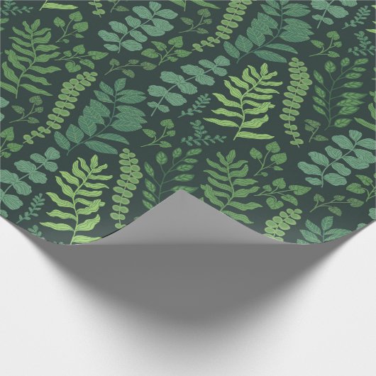 Dark Fern Botany Geschenkpapier (Ecke)