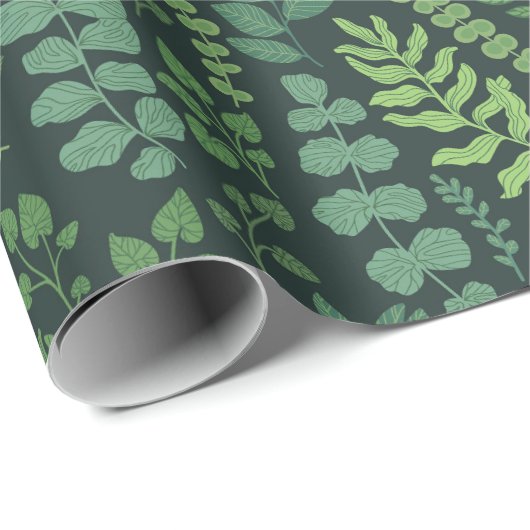 Dark Fern Botany Geschenkpapier (Rolleneckpunkt)