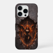 Dark Fire Angel iPhone 16 Pro Case Gothic Fantasy Hülle (Rückseite)