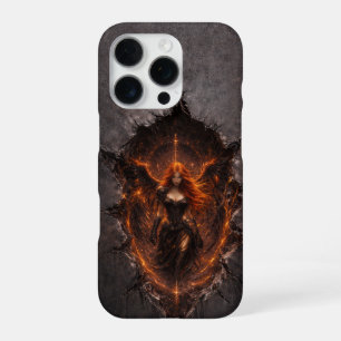Dark Fire Angel iPhone 16 Pro Case Gothic Fantasy Hülle