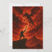 Dark Fire Dragon Birthday Einladung (Rückseite)