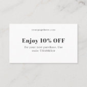 Dark floral aesthetic rabattkarte (Rückseite)