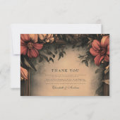 Dark Floral Art Nouveau Wedding Einladung (Vorderseite)