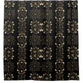 Dark Floral Boho Duschvorhang (Vorderseite)