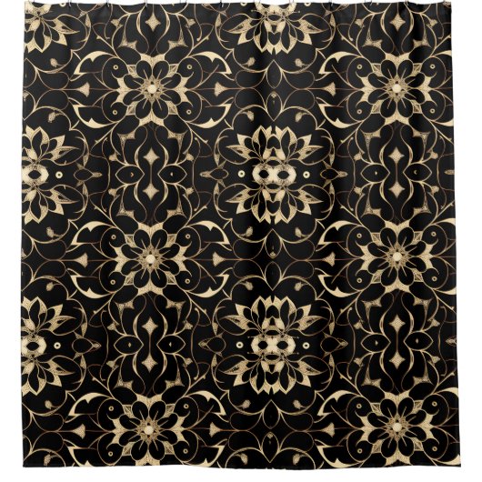 Dark Floral Boho Duschvorhang Art 2 (Vorderseite)