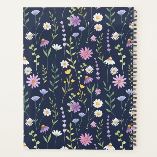Dark Floral Botanical Garden Planner Planer (Rückseite)