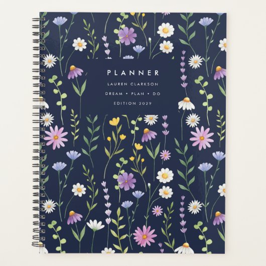 Dark Floral Botanical Garden Planner Planer (Vorderseite)