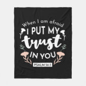 Dark Floral Christlich Art - Psalm 56:3 Fleecedecke (Vorderseite)