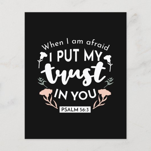 Dark Floral Christlich Art - Psalm 56:3 Flyer (Vorne)