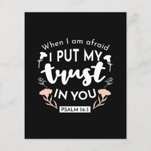 Dark Floral Christlich Art - Psalm 56:3 Flyer