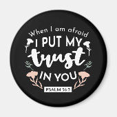 Dark Floral Christlich Art - Psalm 56:3 Magnet (Vorne)