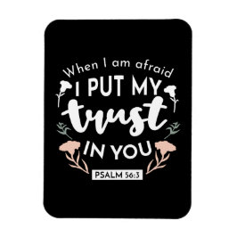 Dark Floral Christlich Art - Psalm 56:3 Magnet