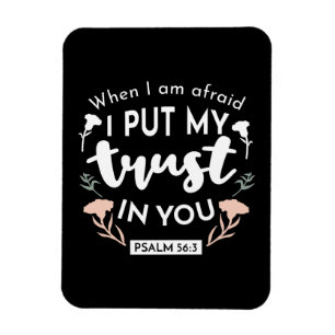 Dark Floral Christlich Art - Psalm 56:3 Magnet