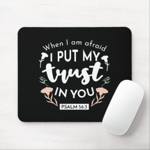 Dark Floral Christlich Art - Psalm 56:3 Mousepad