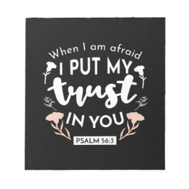 Dark Floral Christlich Art - Psalm 56:3 Notizblock